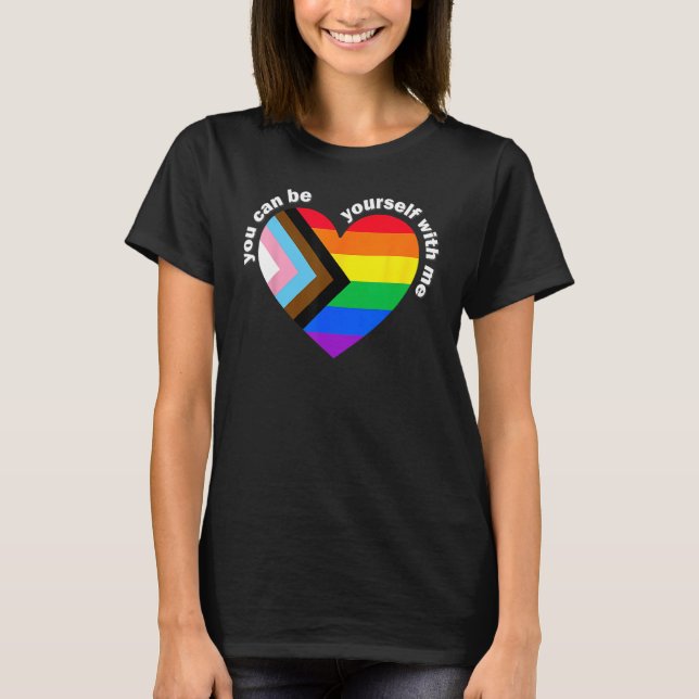 Camiseta Puedes Estar Con Mí LGBT Transgénero Gay L (Anverso)