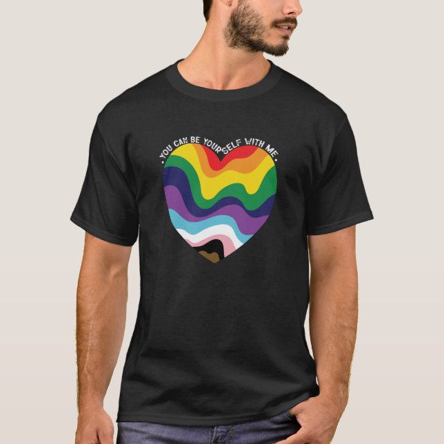 Camiseta Puedes Estar Conmigo Mismo Gay Transgénero LGBT (Anverso)