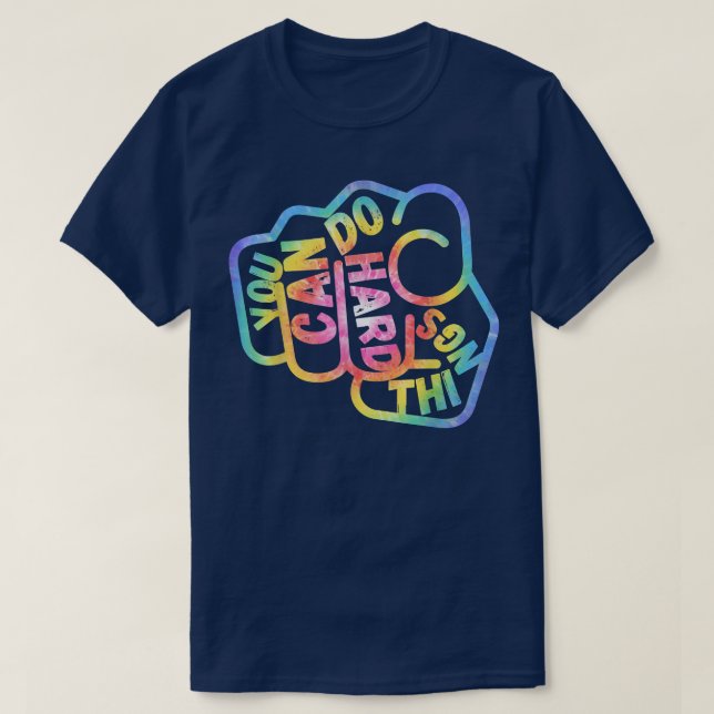 Camiseta Puedes Hacer Cosas Difíciles Hombres LGBT Motivado (Diseño del anverso)