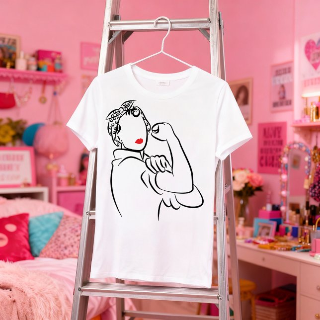 Camiseta Puedes hacerlo - Elegante Rosie the Riveter (This inspiring t-shirt, features an uber cool “We Can Do It!” Rosie The Riveter inspired image.)