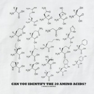 Camiseta ¿Puedes Identificar Los 20 Ácidos Amino? Química