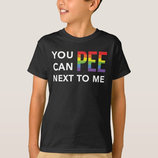 Camiseta Puedes Ir A Mi Lado Del Gracioso Orgullo Gay LGBT  (Anverso)