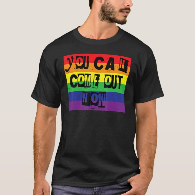 Camiseta Puedes Salir Ahora Orgullo Gay Diseño De Palabras  (Anverso)