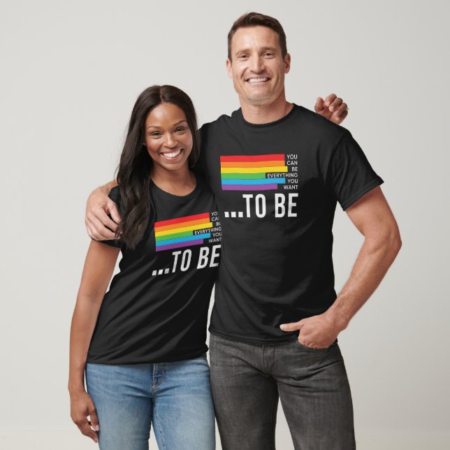 Camiseta Puedes Ser Todo Lo Que Quieras Ser Líneas Arcoiris (Unisexo)
