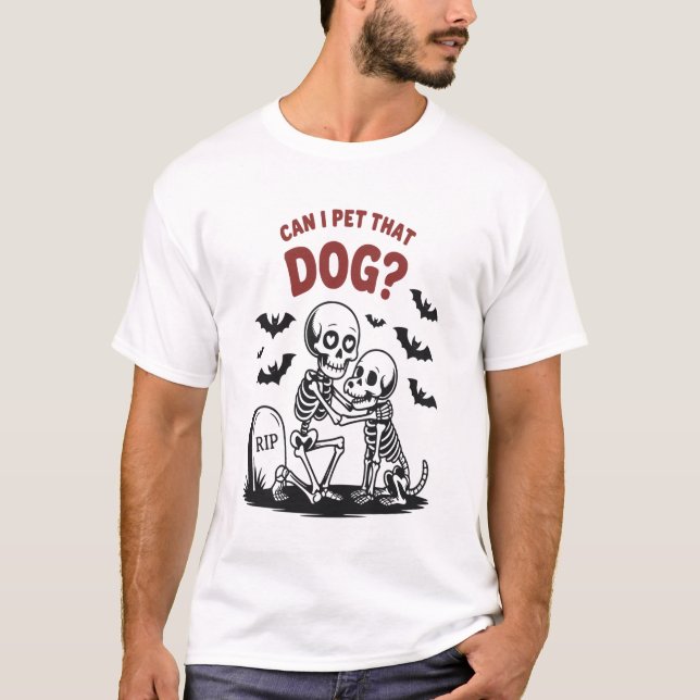 Camiseta ¿Puedo acariciar a ese perro Halloween (Anverso)