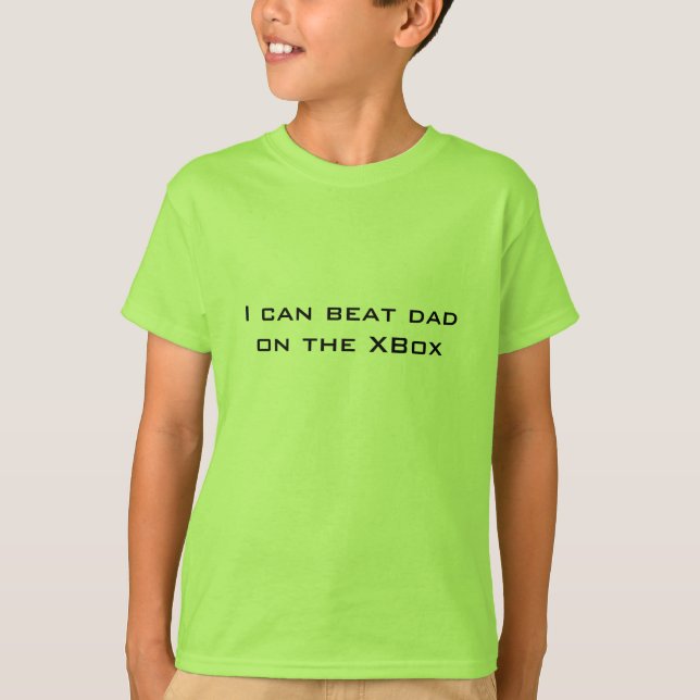 Camiseta Puedo batir al papá en Xbox. Niños divertidos (Anverso)