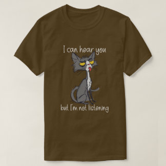 Camiseta Puedo escucharte pero no estoy escuchando gato div
