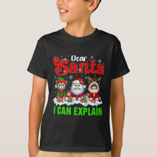 Camiseta Puedo Explicar Navidad Tres Gatos De Elfo De Renos