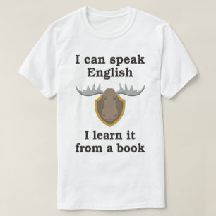 CAMISETA PUEDO HABLAR INGLÉS, YO LO APRENDO DE UN LIBRO