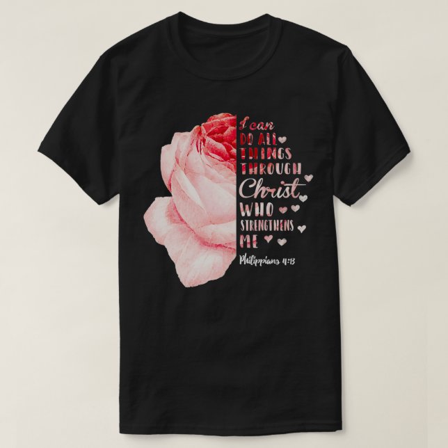 Camiseta Puedo hacer todas las cosas a través de Cristo Fel (Diseño del anverso)