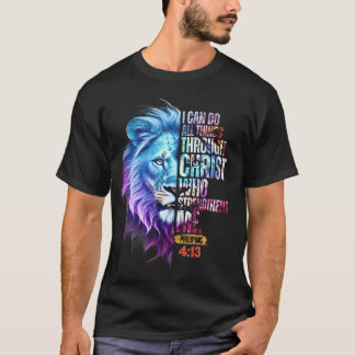 Camiseta Puedo hacer todas las cosas a través de Cristo Leó