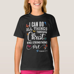 Camiseta Puedo hacer todas las cosas a través de la Chica 