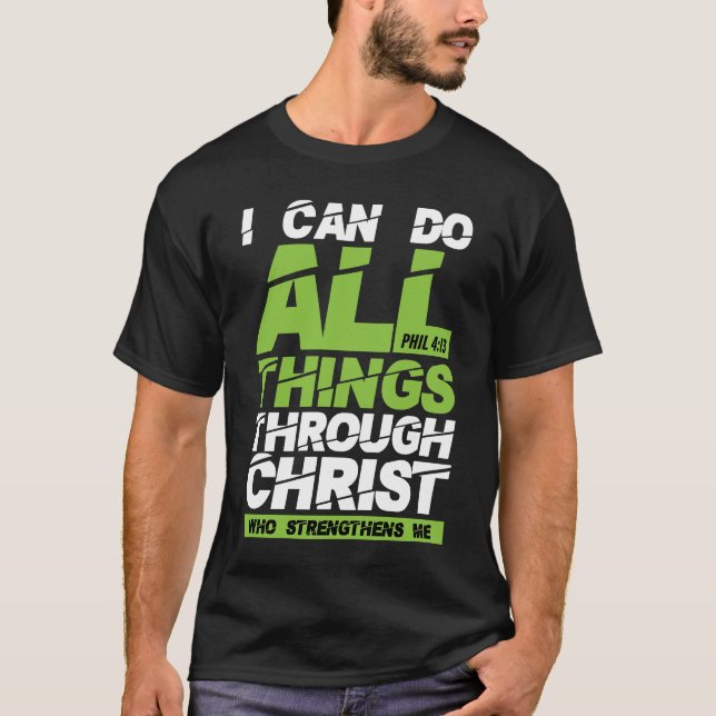 Camiseta Puedo hacer todas las cosas a través del verso de  (Anverso)