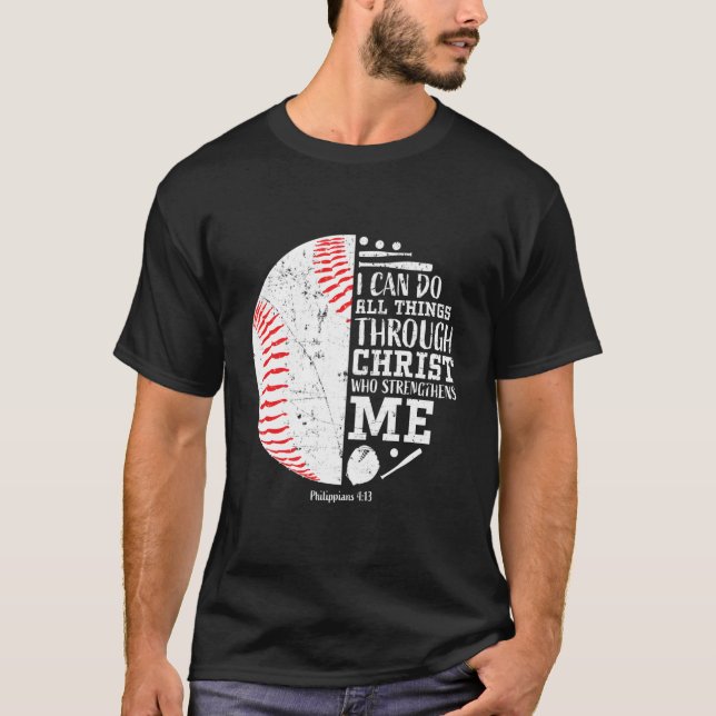 Camiseta Puedo Hacer Todas Las Cosas El Béisbol Regalos A L (Anverso)