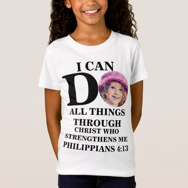 Camiseta Puedo hacer todas las cosas foto cristiana verso d (Anverso)