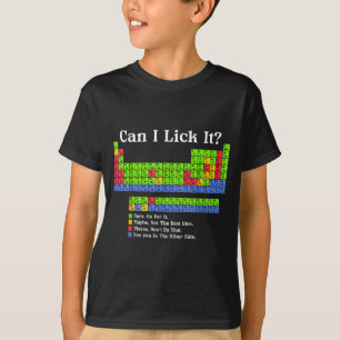 Camiseta ¿Puedo Lamerlo Gráfico de la Tabla Periódica Profe