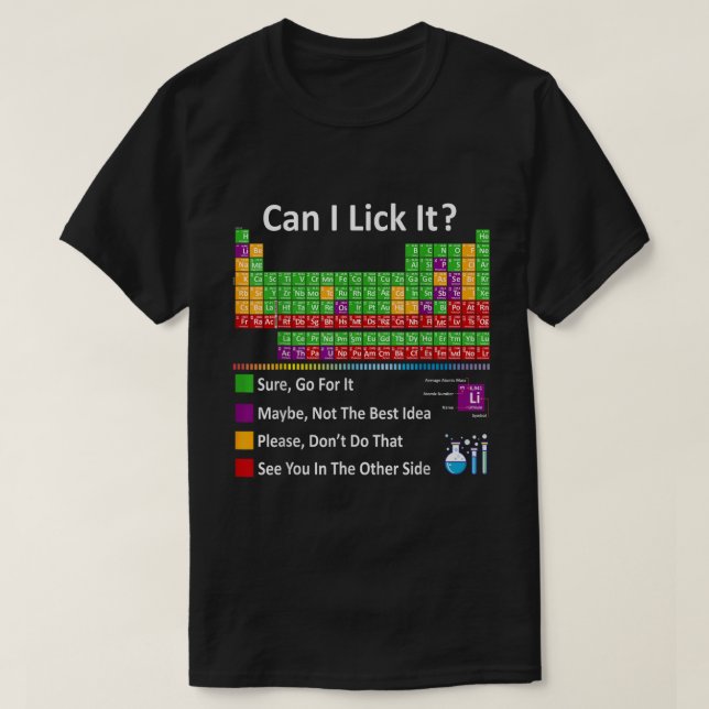 Camiseta ¿Puedo Lick It Funny Periódica Table? (Diseño del anverso)