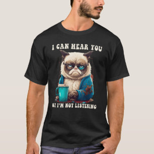 Camiseta Puedo oírte pero no estoy escuchando café de gato