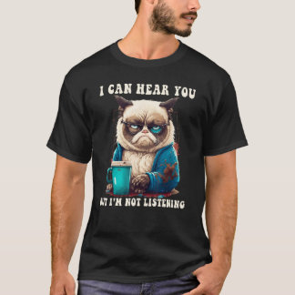 Camiseta Puedo oírte pero no estoy escuchando café de gato
