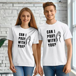 Camiseta ¿Puedo rezar contigo? - Unisex de manos rezando