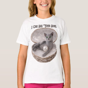 Camiseta Puedo ver el alma de tu divertido diseño de gato a