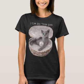 Camiseta Puedo ver el alma de tu divertido diseño de gato a