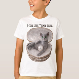 Camiseta Puedo ver el alma de tu divertido diseño de gato a