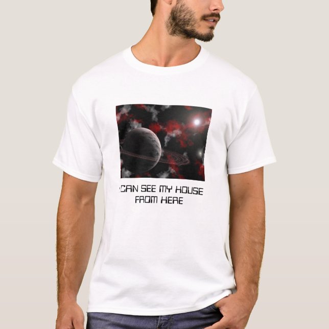 CAMISETA PUEDO VER MI CASA DE AQUÍ (Anverso)