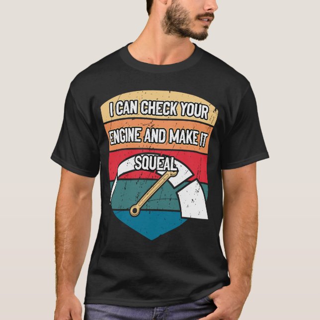 Camiseta Puedo Verificar Tu Motor Mechanic Dad Chistes Rep (Anverso)