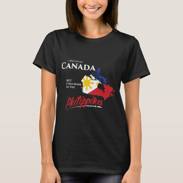 Camiseta Puedo Vivir En Canadá Pero Me Hicieron En Filipina (Anverso)