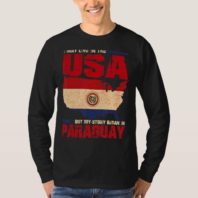 Camiseta Puedo Vivir En Eeuu Pero Mi Historia Comenzó En Pa (Anverso)