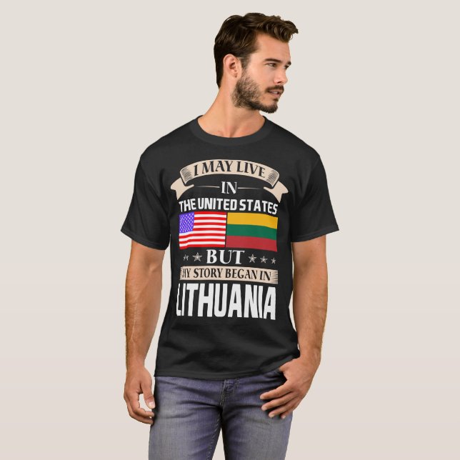 Camiseta Puedo vivir en historia de los E.E.U.U. comencé en (Anverso completo)