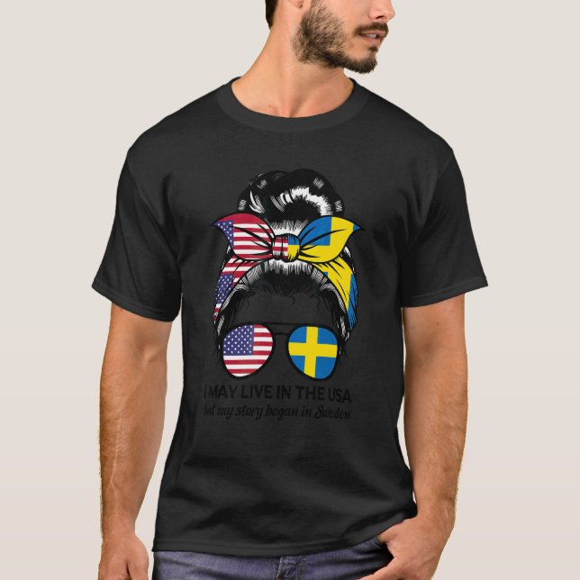 Camiseta Puedo Vivir En Uso Pero Suecia Rosas De Suecia (Anverso)