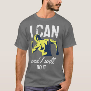 Camiseta Puedo Y Lo Haré Con Fuerza Motivación Retro Gimnas