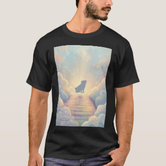 Camiseta Puente Arcoíris Azul Arte de Memorial de Pug con D