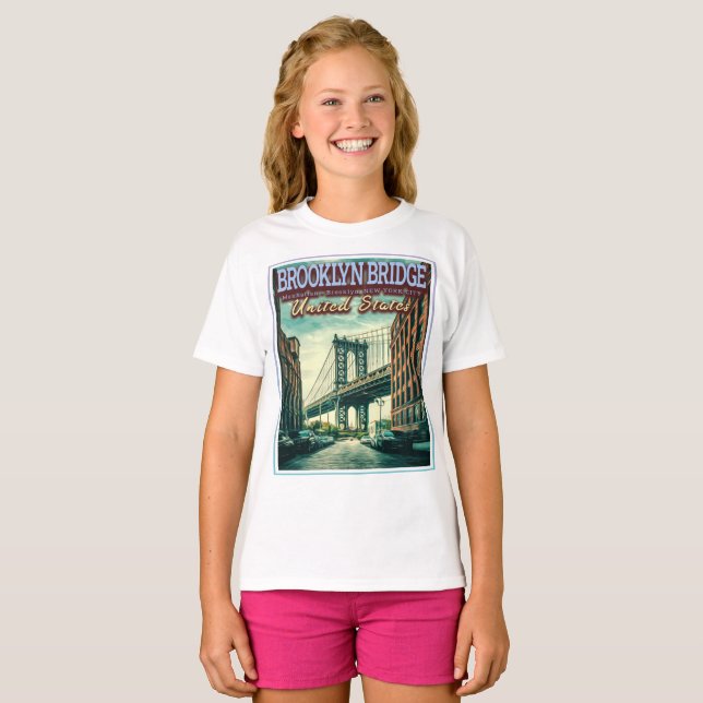 CAMISETA PUENTE BROOKLYN - MANHATTAN - BROOKLYN - NUEVA YOR (Anverso completo)
