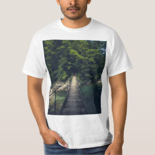 Camiseta Puente colgante simple río Idrijca, Eslovenia