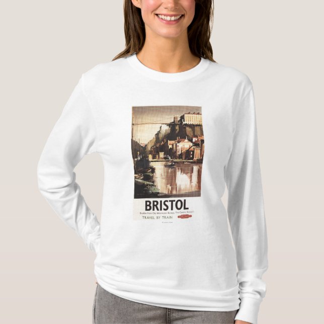 Camiseta Puente colgante y barcos de Clifton (Anverso)