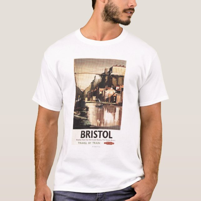 Camiseta Puente colgante y barcos de Clifton (Anverso)