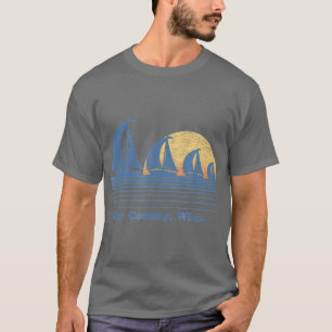 Camiseta Puente Condado WI Barco de vela T Vintage Sunset d