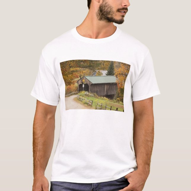 Camiseta Puente cubierto, Vermont, EE. UU. (Anverso)