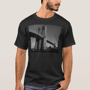 Camiseta Puente de Brooklyn Blanco y Negro