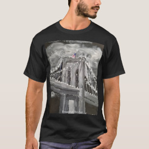 Camiseta Puente de Brooklyn, blanco y negro