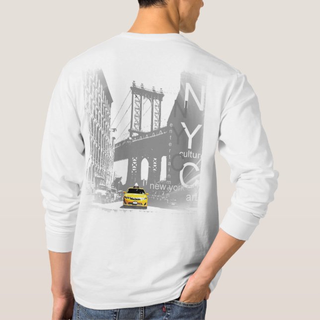 Camiseta Puente de Brooklyn de Nueva York Nyc Yellow Taxi (Reverso)