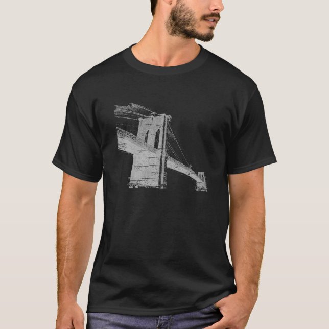 Camiseta Puente de Brooklyn en gris (Anverso)