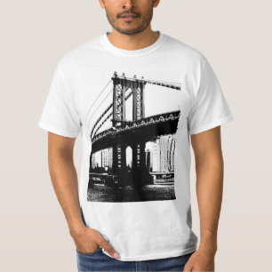 Camiseta Puente de Brooklyn Nyc New York Mens Modern