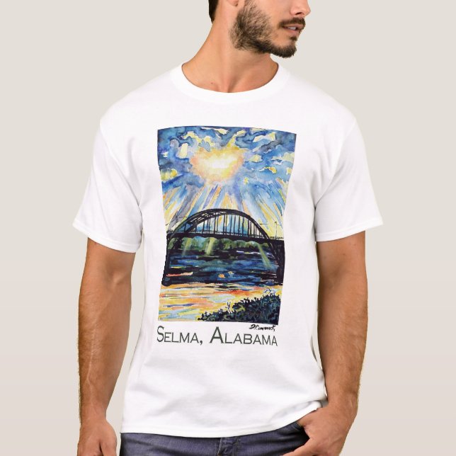 Camiseta Puente de Edmund Pettus, Selma Alabama, resplandor (Anverso)
