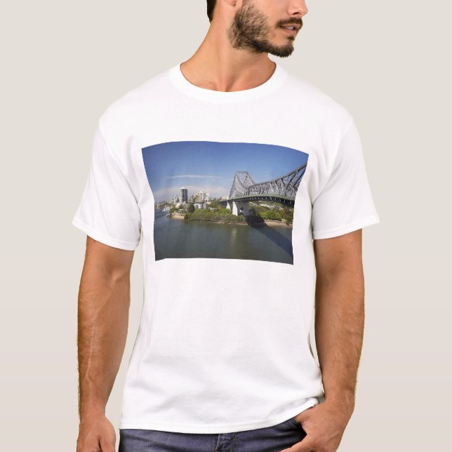 Camiseta Puente de historias, río Brisbane y canguro (Anverso)
