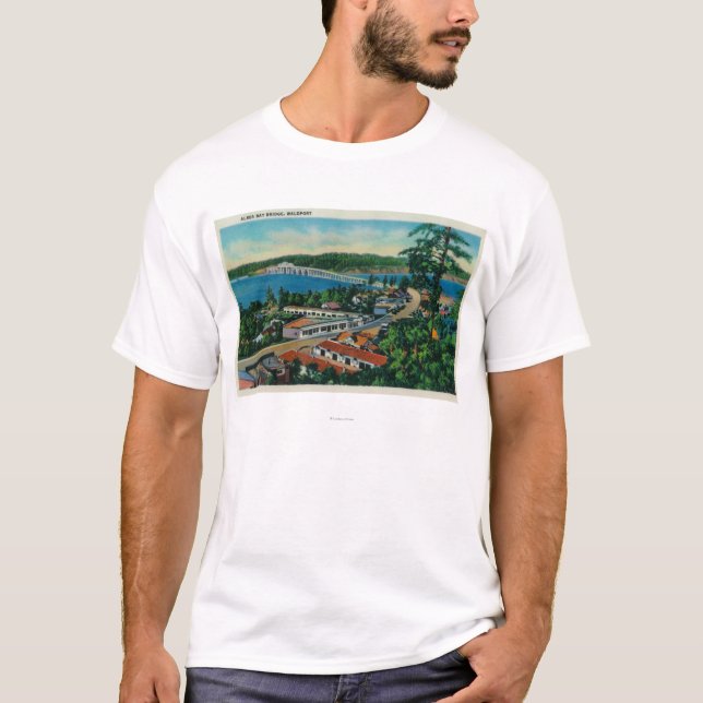 Camiseta Puente de la bahía de Alsea en Waldport, Oregon (Anverso)