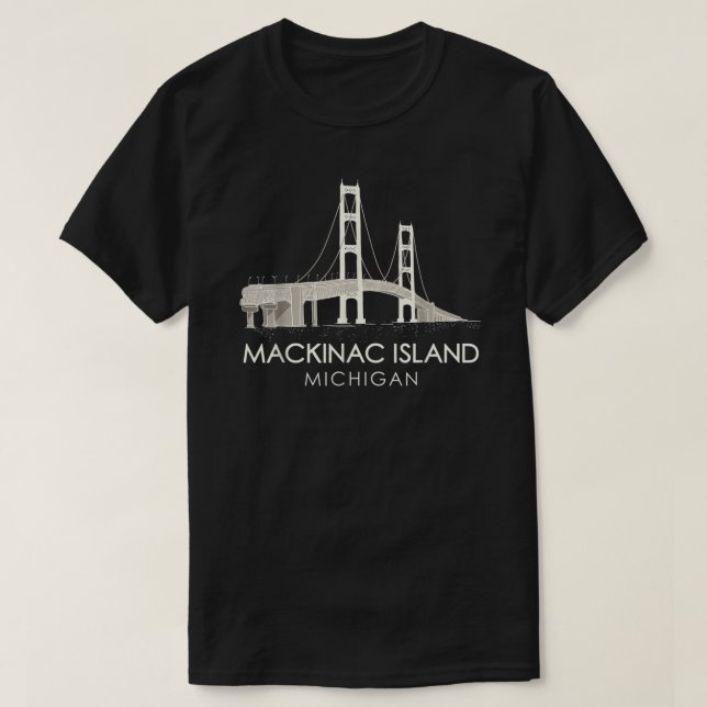 Camiseta Puente de la isla Mackinac Michigan Grandes Lagos  (Diseño del anverso)